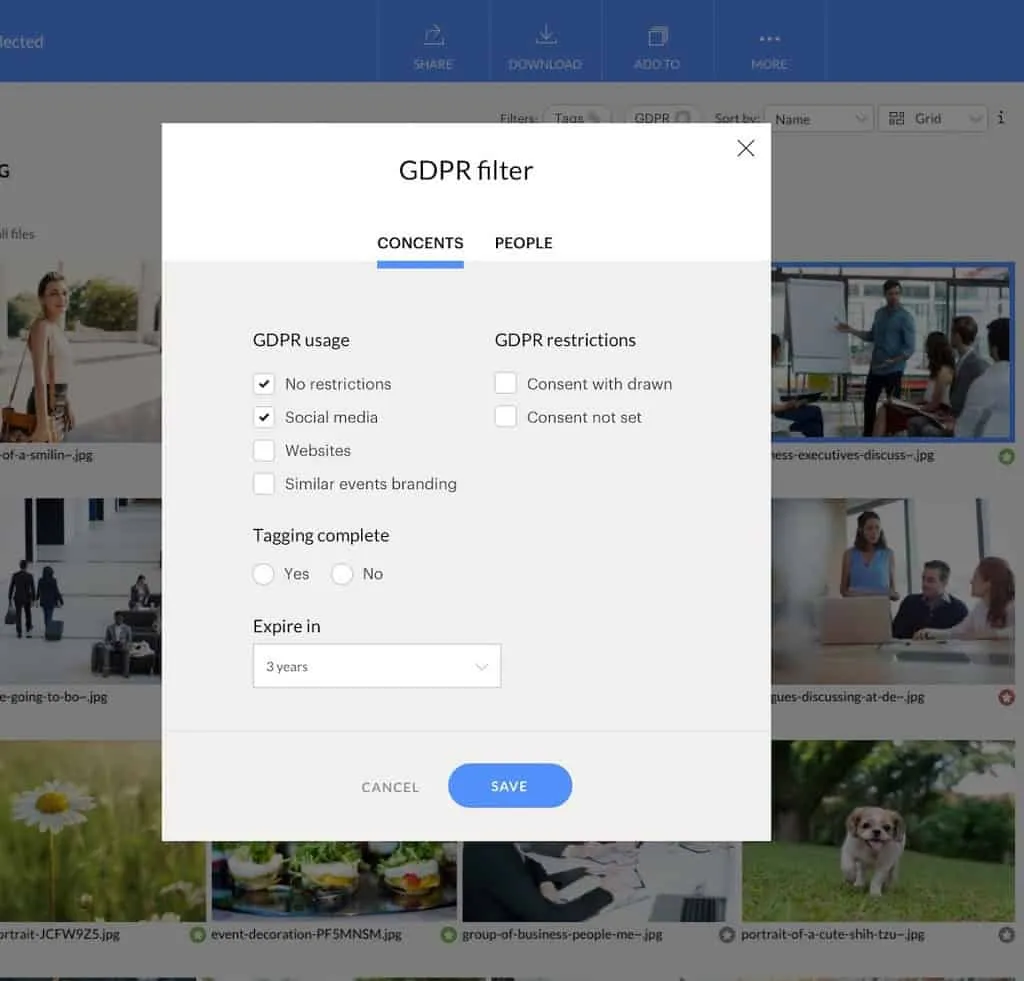 Consent GDPR tagging on images GDPR Tagging rights management on photo