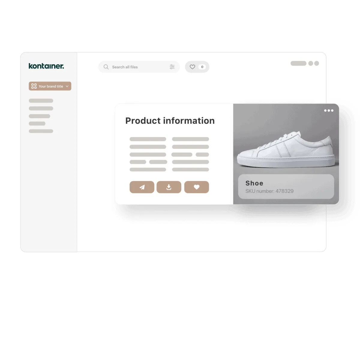 img_kotainer_PIM_1 Shoe image and product information shown in Kontainer's combined PIM and DAM