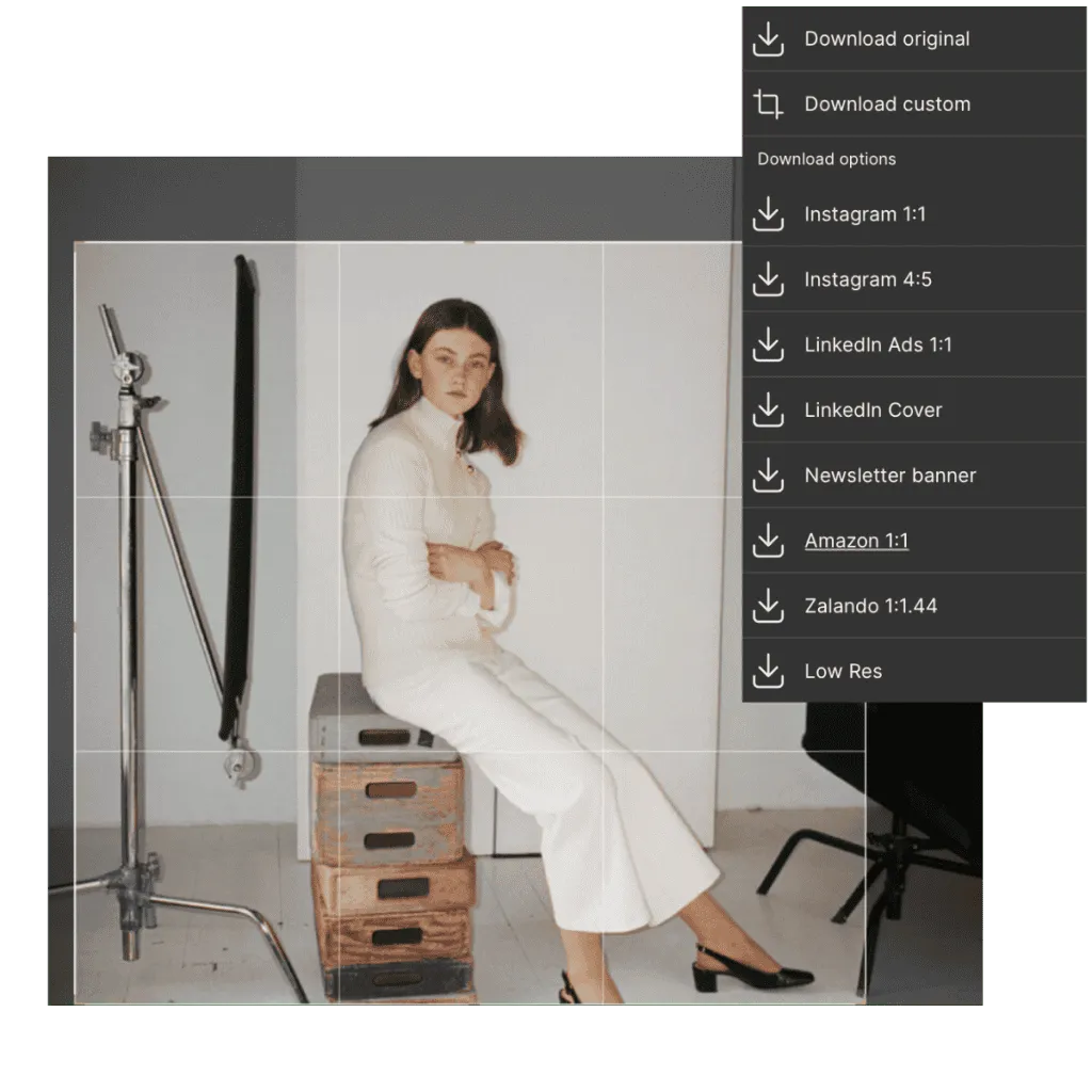 Image with download template menu from Kontainer formatting studio