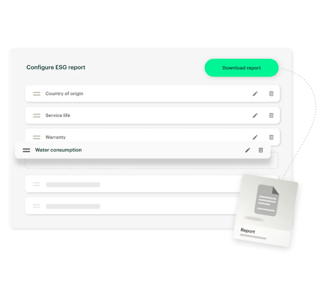 Kontainer-PIM ESG Configure download reports
