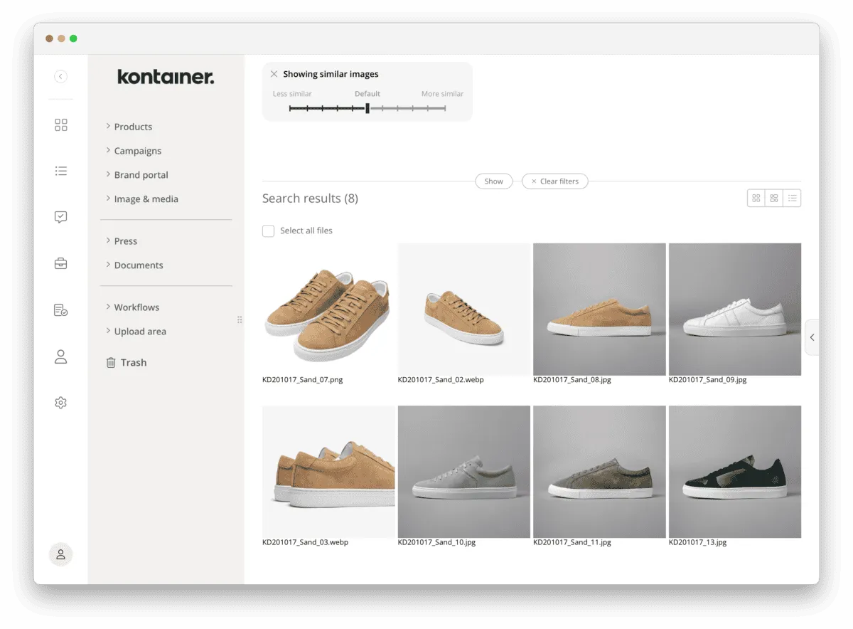 Kontainer AI features_Search Similar Using the Kontainer AI search feature: Find similar images